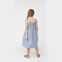 Rosie Smocked Dress, Blue Ditsy Floral