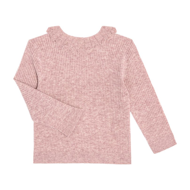 Quinn Lacey Collared Sweater, Dusty Rose Quinn Lacey Collared Sweater, Dusty Rose