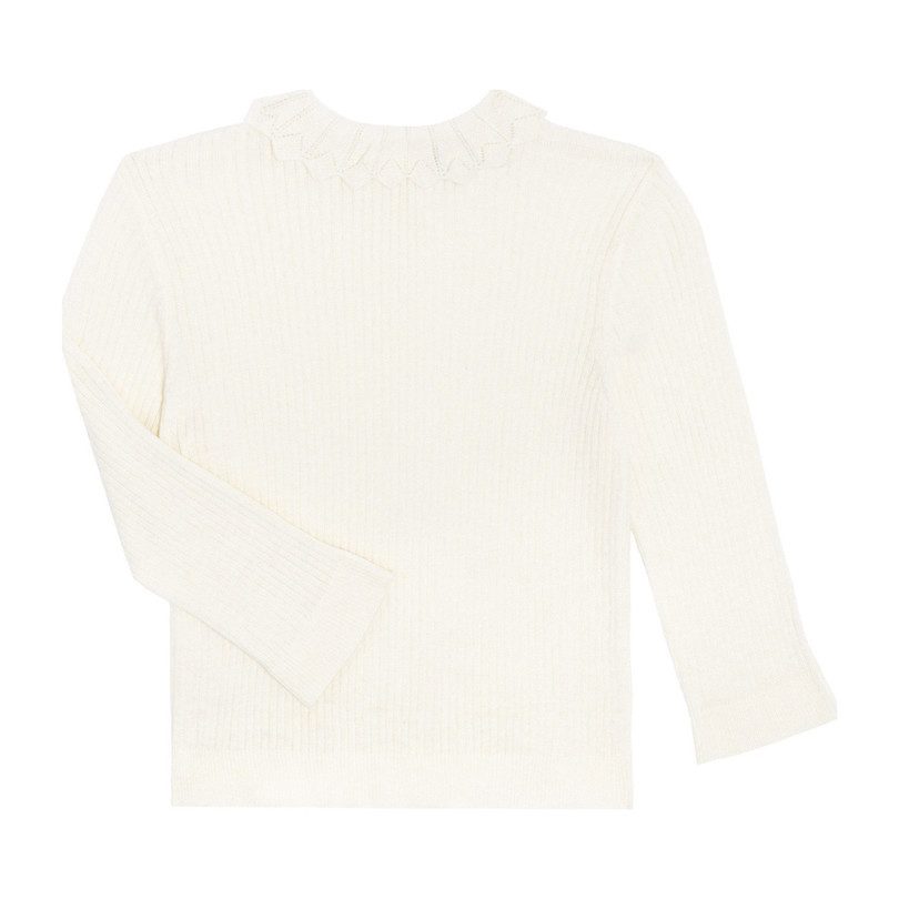 Quinn Lacey Collared Sweater, Cream Quinn Lacey Collared Sweater, Cream