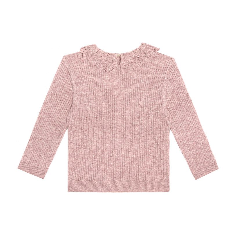Quinn Lacey Collared Sweater, Dusty Rose Quinn Lacey Collared Sweater, Dusty Rose