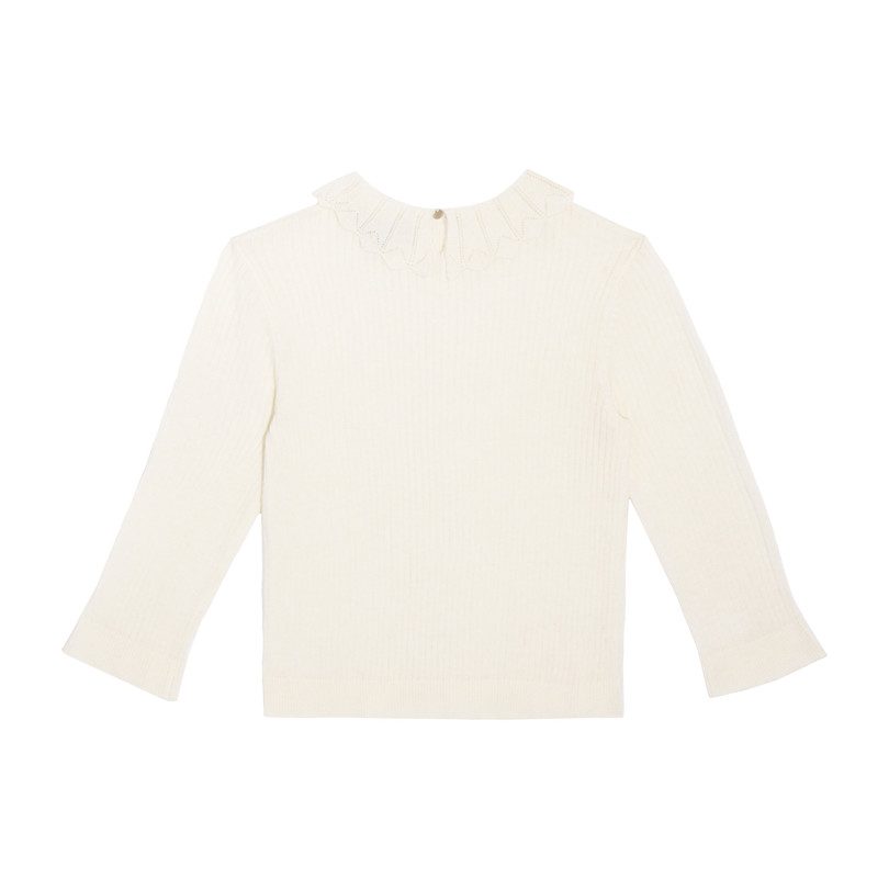 Quinn Lacey Collared Sweater, Cream Quinn Lacey Collared Sweater, Cream