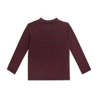 Finley Long Sleeve Polo, Navy & Chocolate Stripe