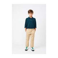 Finley Long Sleeve Polo, Navy & Hunter Green Stripe