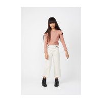 Romy Ruffle Shoulder Waffle Top, Dusty Rose