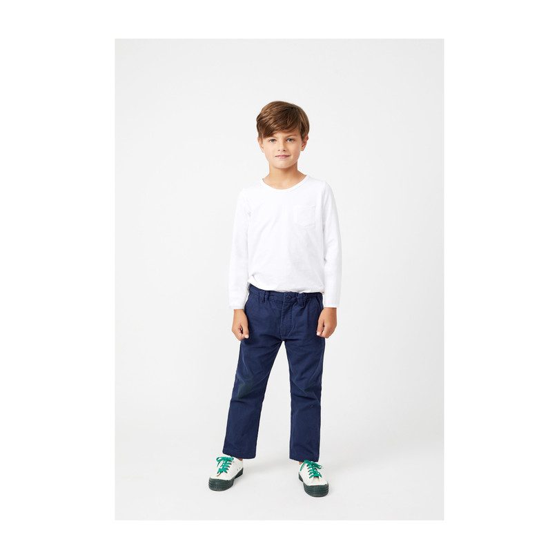 Drew Long Sleeve Pocket Tee, White Drew Long Sleeve Pocket Tee, White