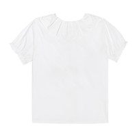Lily Short Sleeve Ruffle Collar Blouse, White
