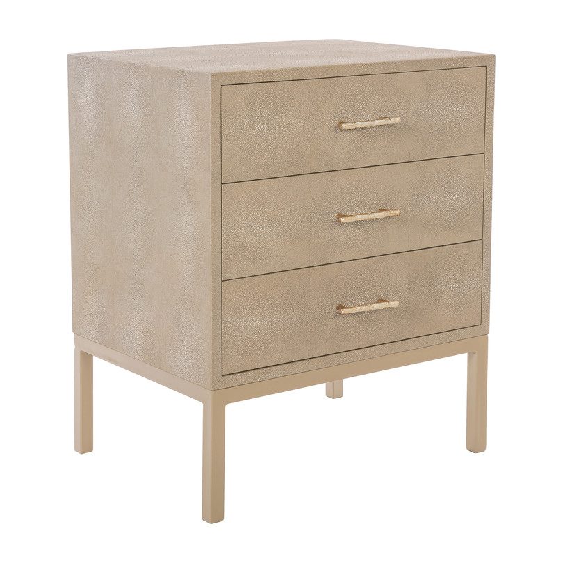 Camden Faux Shagreen Nightstand, Natural Nightstands & Accent Tables