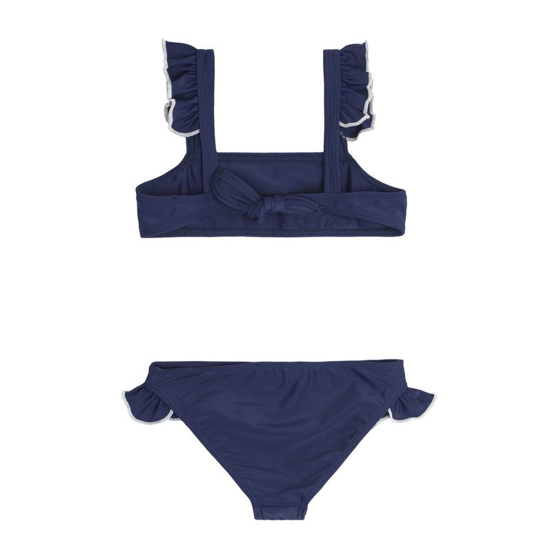 Navy And White Tie Back Bikini - Swim - Maisonette