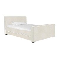 Dorma High Headboard Trundle Bed, Beach Linen & Walnut Frame