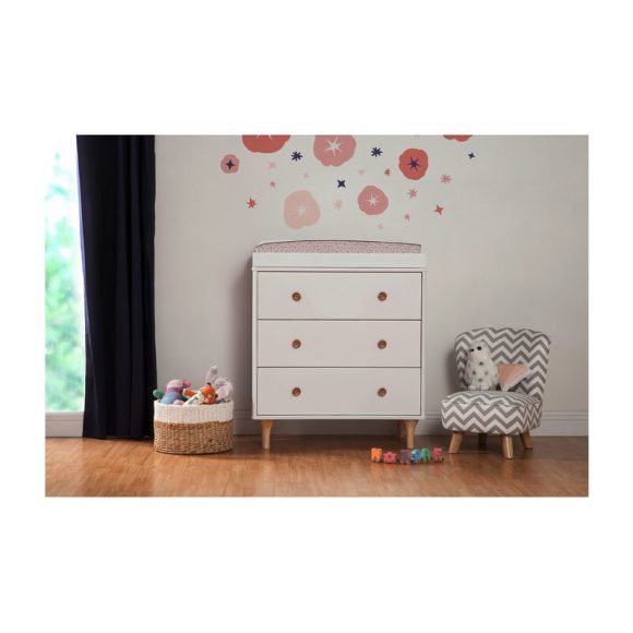 Lolly 3Drawer Changer Dresser with Removable Changing Tray, White Dressers & Changing Tables