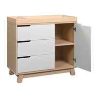 Hudson 3-Drawer Changer Dresser with Removable Changing Tray, Washed Natural/White