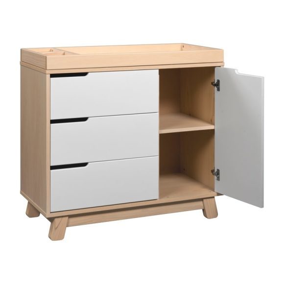 Hudson 3-Drawer Changer Dresser with Removable Changing Tray, Washed Natural/White Hudson 3-Drawer Changer Dresser with Removable Changing Tray, Washed Natural/White