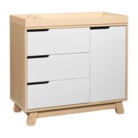 Hudson 3-Drawer Changer Dresser with Removable Changing Tray, Washed Natural/White