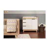 Hudson 3-Drawer Changer Dresser with Removable Changing Tray, Washed Natural/White