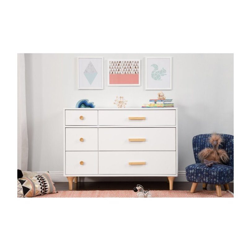 Lolly 6 Drawer Assembled Double Dresser White And Natural
