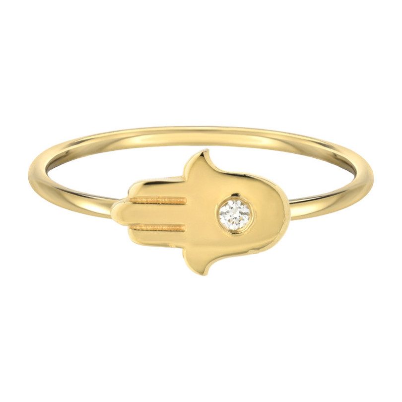 14k Gold Diamond Hamsa Ring 14k Gold Diamond Hamsa Ring