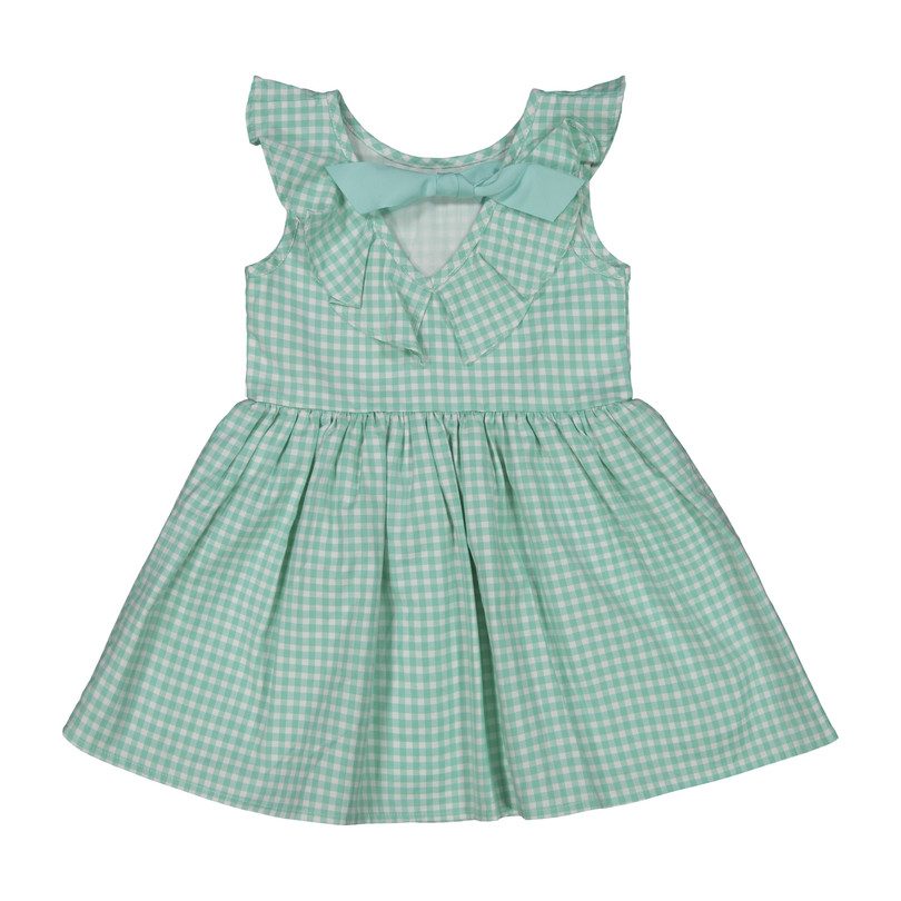 Baby Ruffle Collar Dress, Green Gingham - Dresses - Maisonette