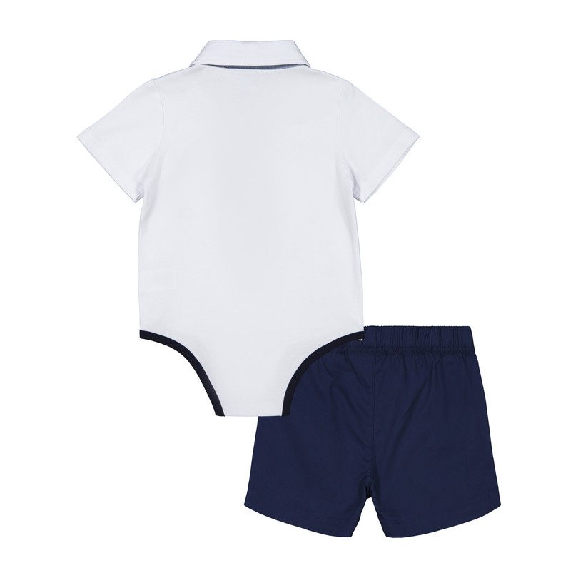 Baby Polo Shirtzie Set, White - Tops - Maisonette