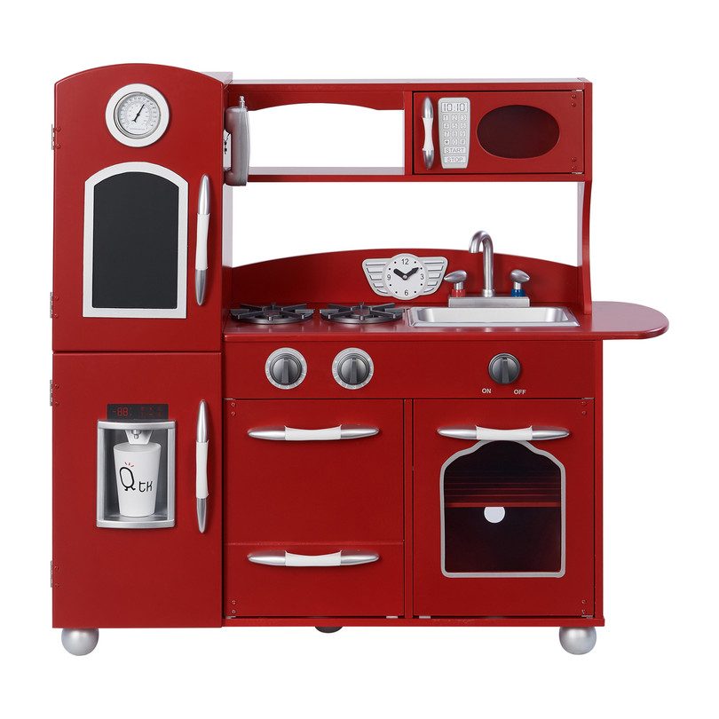 red retro play kitchen