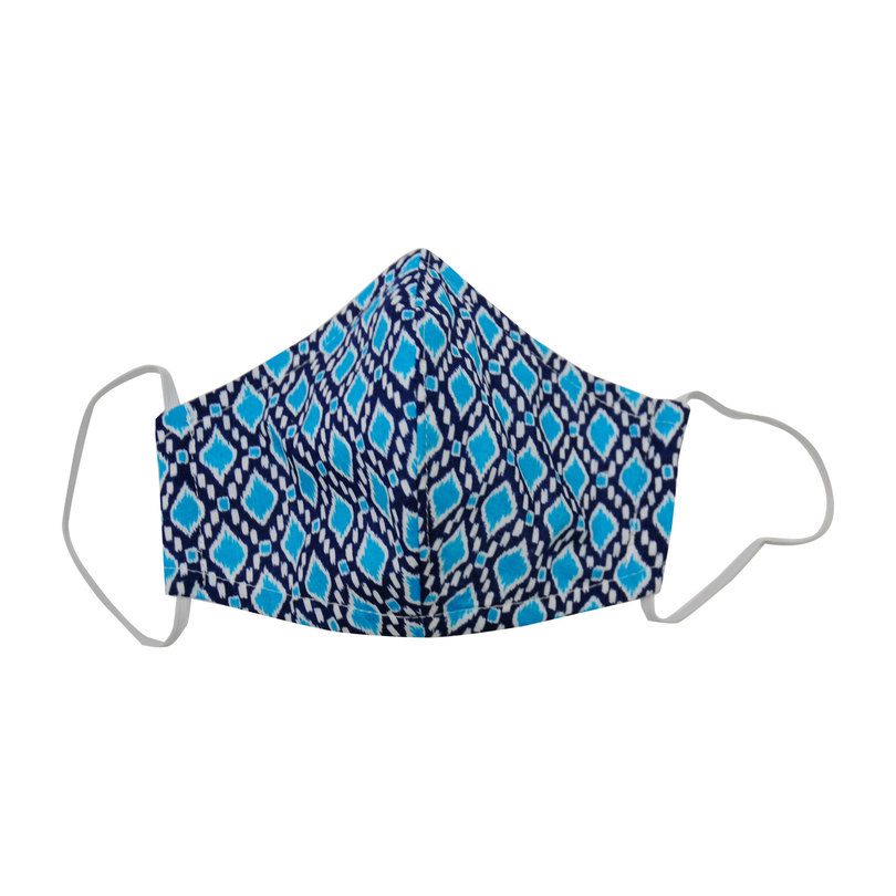 100 % handloom cotton ikat mask - Set of 2 assorted masks main image 1