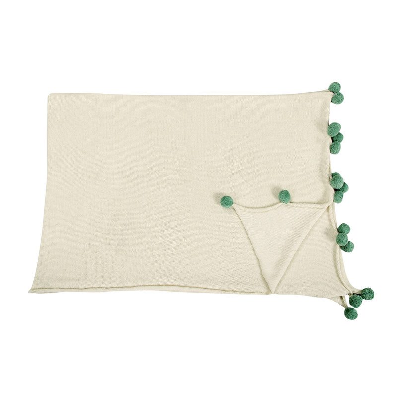 Bubbly Baby Blanket, Natural/Green Bubbly Baby Blanket, Natural/Green
