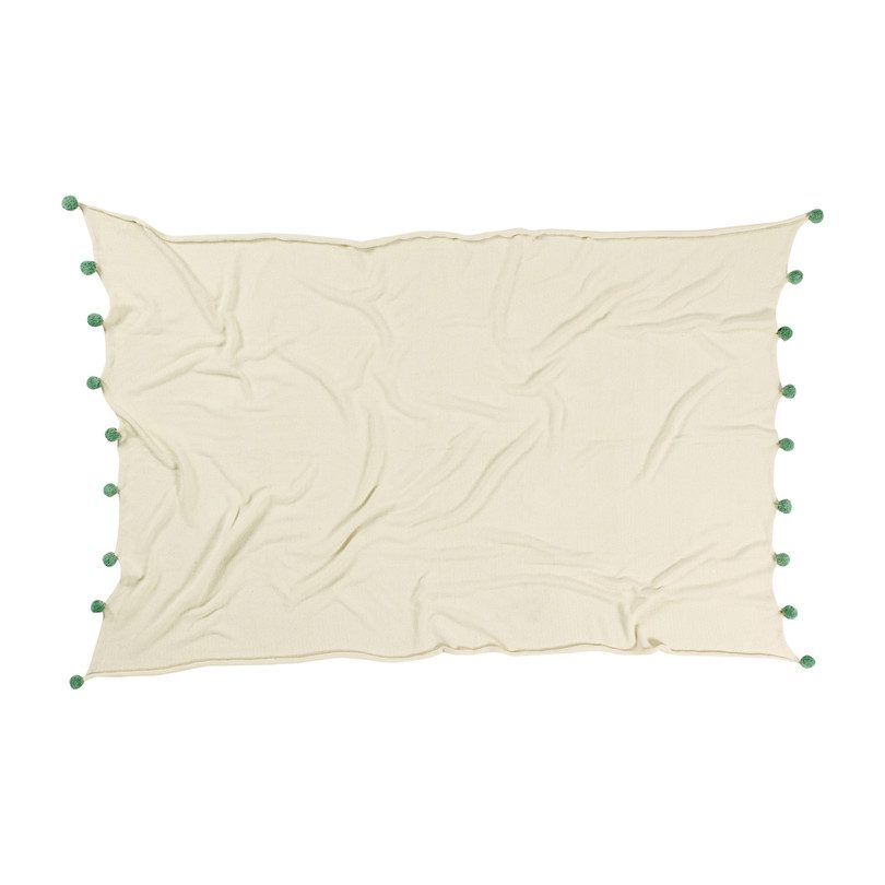 Bubbly Baby Blanket, Natural/Green Bubbly Baby Blanket, Natural/Green