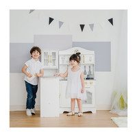 Little Chef Upper East Retro Play Kitchen, White/Gold - Play Kitchens ...