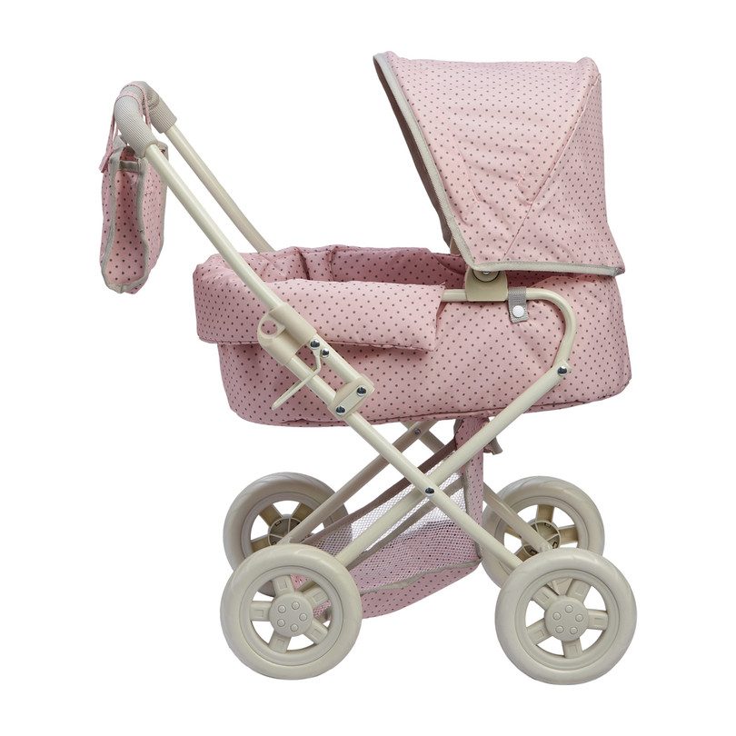 Polka Dots Princess Baby Doll Deluxe Stroller, Pink & Grey - Dolls ...