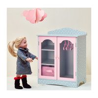 Polka Dots Princess 18" Doll Fancy Closet with 3 Hangers, Grey - Dolls ...