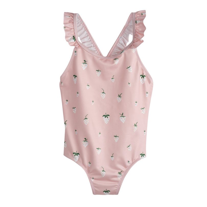 Sydney One Piece Swimsuit, Pink Strawberries Sydney One Piece Swimsuit, Pink Strawberries