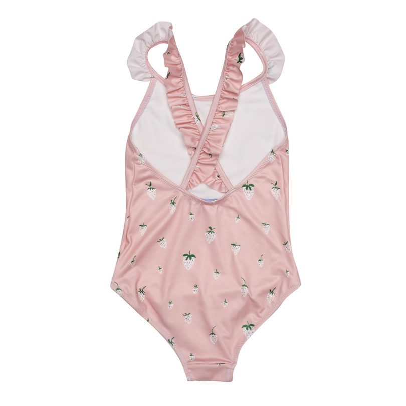 Sydney One Piece Swimsuit, Pink Strawberries Sydney One Piece Swimsuit, Pink Strawberries
