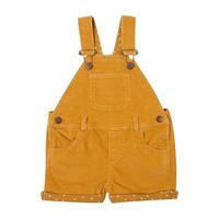 Corduory Short Dungarees, Yellow