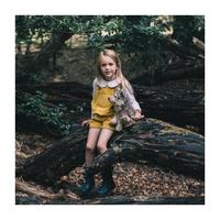 Corduory Short Dungarees, Yellow