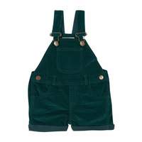 Corduroy Short Overalls, Moss Green
