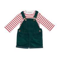 Corduroy Short Overalls, Moss Green