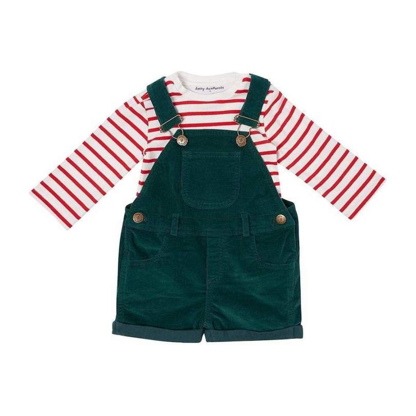 Corduroy Short Overalls, Moss Green Corduroy Short Overalls, Moss Green
