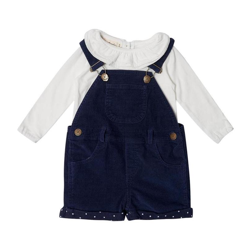 Corduroy Short Overalls, Navy Corduroy Short Overalls, Navy