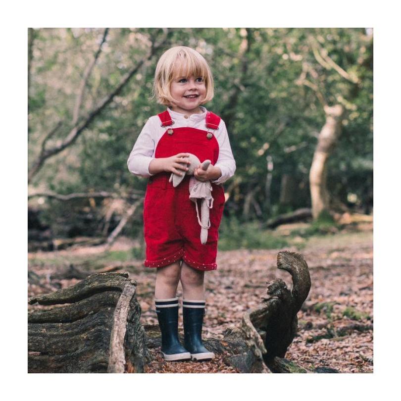 Corduroy Short Overalls, Red Corduroy Short Overalls, Red