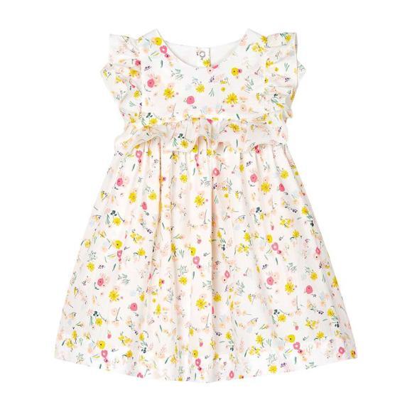 Baby Ruffle Dress, Yellow Floral Print - Dresses - Maisonette