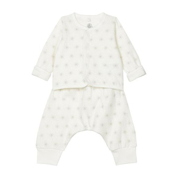 Baby Two Piece Set, White With Starburst Print Baby Two Piece Set, White With Starburst Print