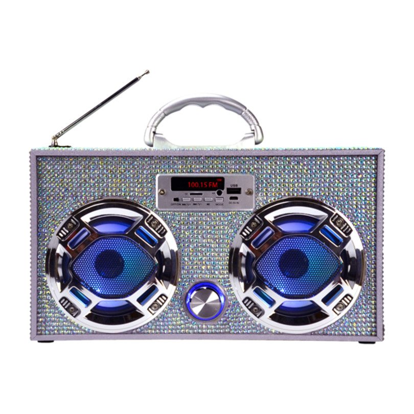 Iridescent Bling Boom Box with LED Speakers Iridescent Bling Boom Box with LED Speakers