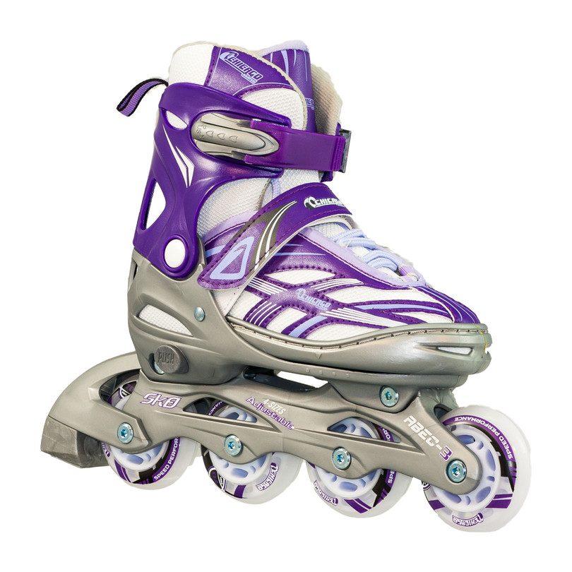 Adjustable Inline Skates, Purple/Silver Sports