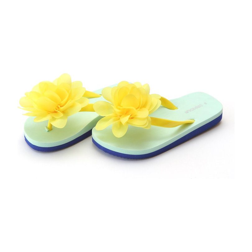 yellow flower flip flops