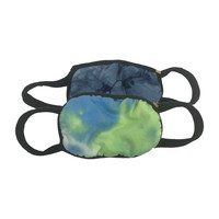 Tie Dye Face Mask Set of 2, Navy Blue & Ocean Blue