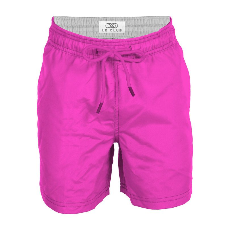 neon pink swim shorts