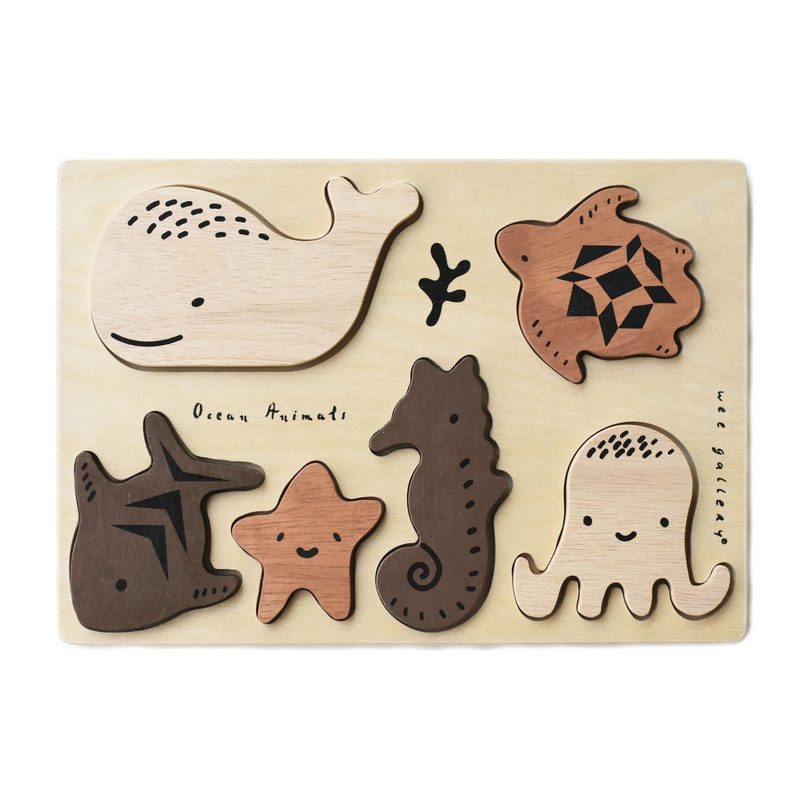 Wooden Tray Puzzle, Ocean Animals Puzzles