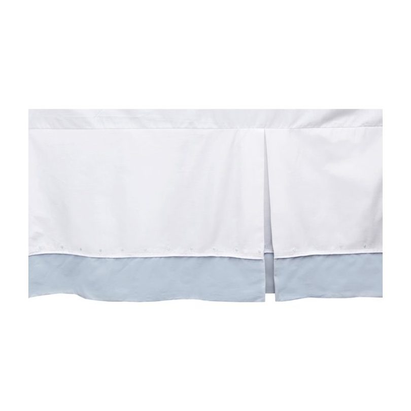 light blue crib skirt
