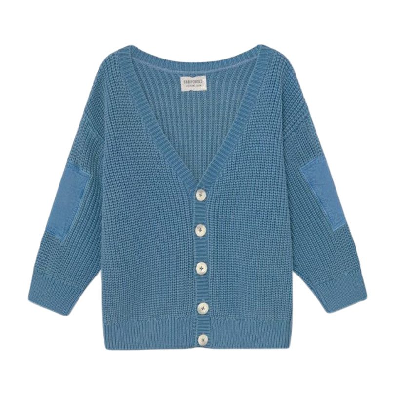 Knitted Cardigan, Azure Blue - Tops - Maisonette