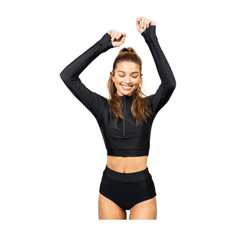 Women 's Estela Rashguard, Black Women 's Estela Rashguard, Black