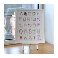 Chinoiserie Alphabet, 16" x 20"